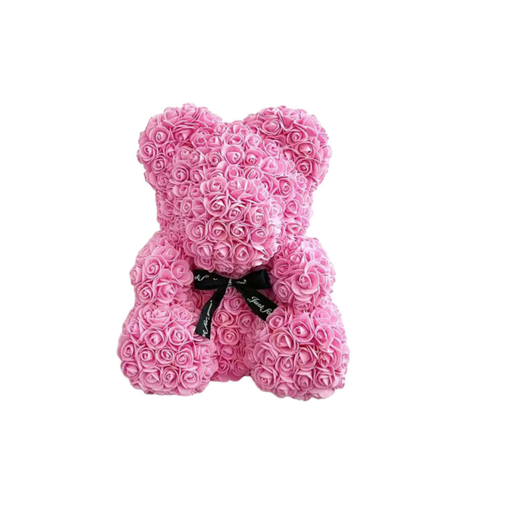 US1-2Pc 9.84Inch Flower Floral Foam Rose Teddy Bear Romantic Valentine’sDay Gift