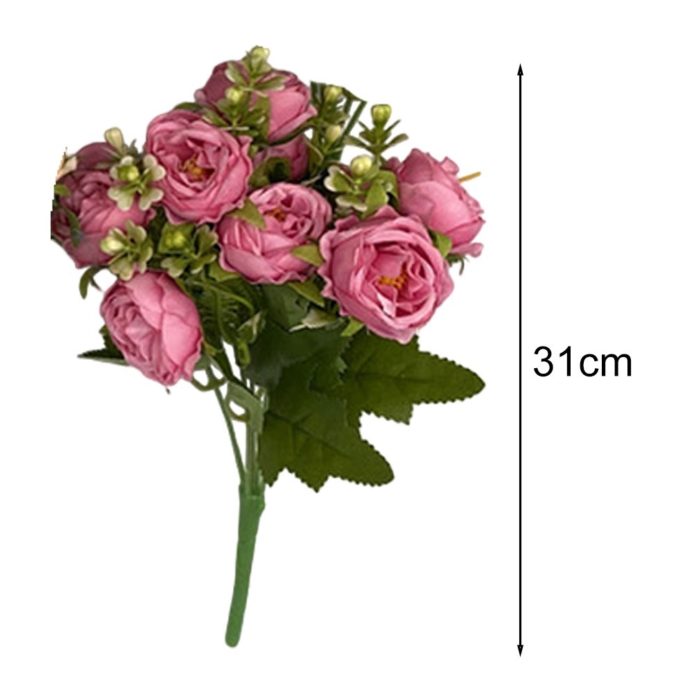 Vibrant Artificial Flowers Nordic Style Starry Peonies on Elegant Cloth