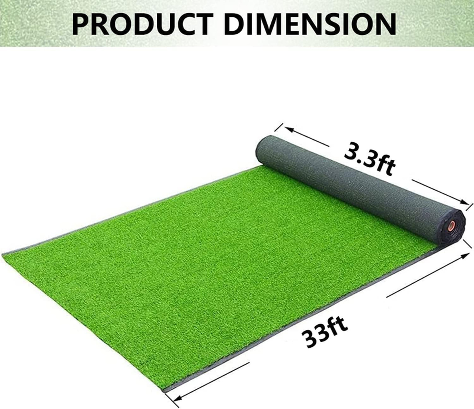 Artificial Grass Turf Rug, 3.3ft x 33 ft Large Realistic Grass Lawn Carpet