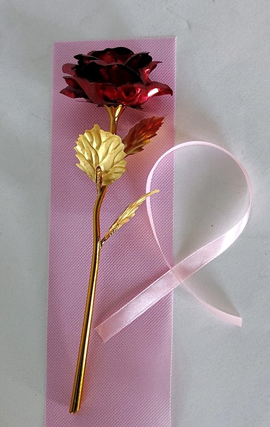 24K Golden Dipped Red Rose Lightweight Valentines Birthday Wedding Gift Box