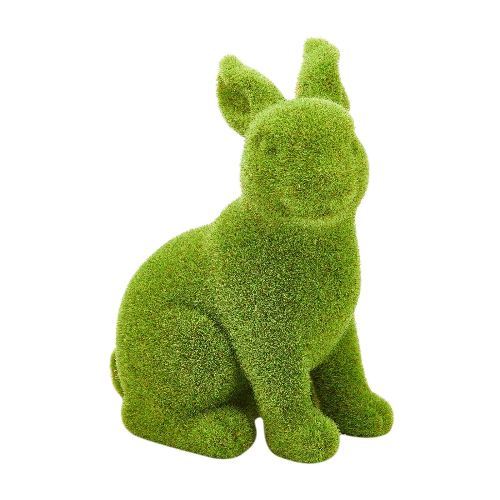 2 PCS Small Green Moss Easter Bunny Decorative Ornament Artificial Sculpture