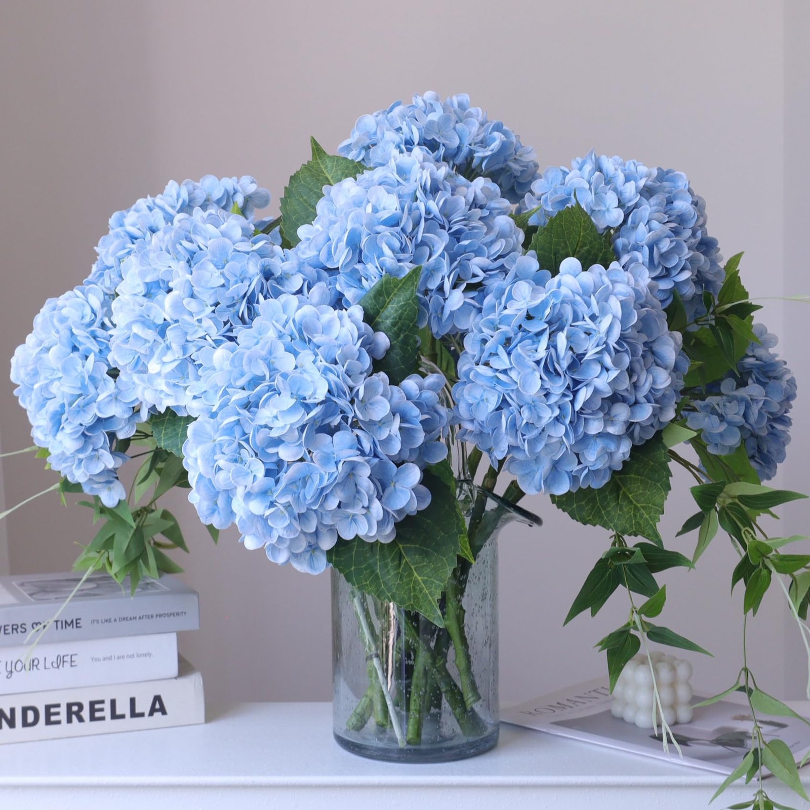 3PCS Long Stem Big Size Flowers Artificial Silk Hydrangea Lifelike Flowers Re…