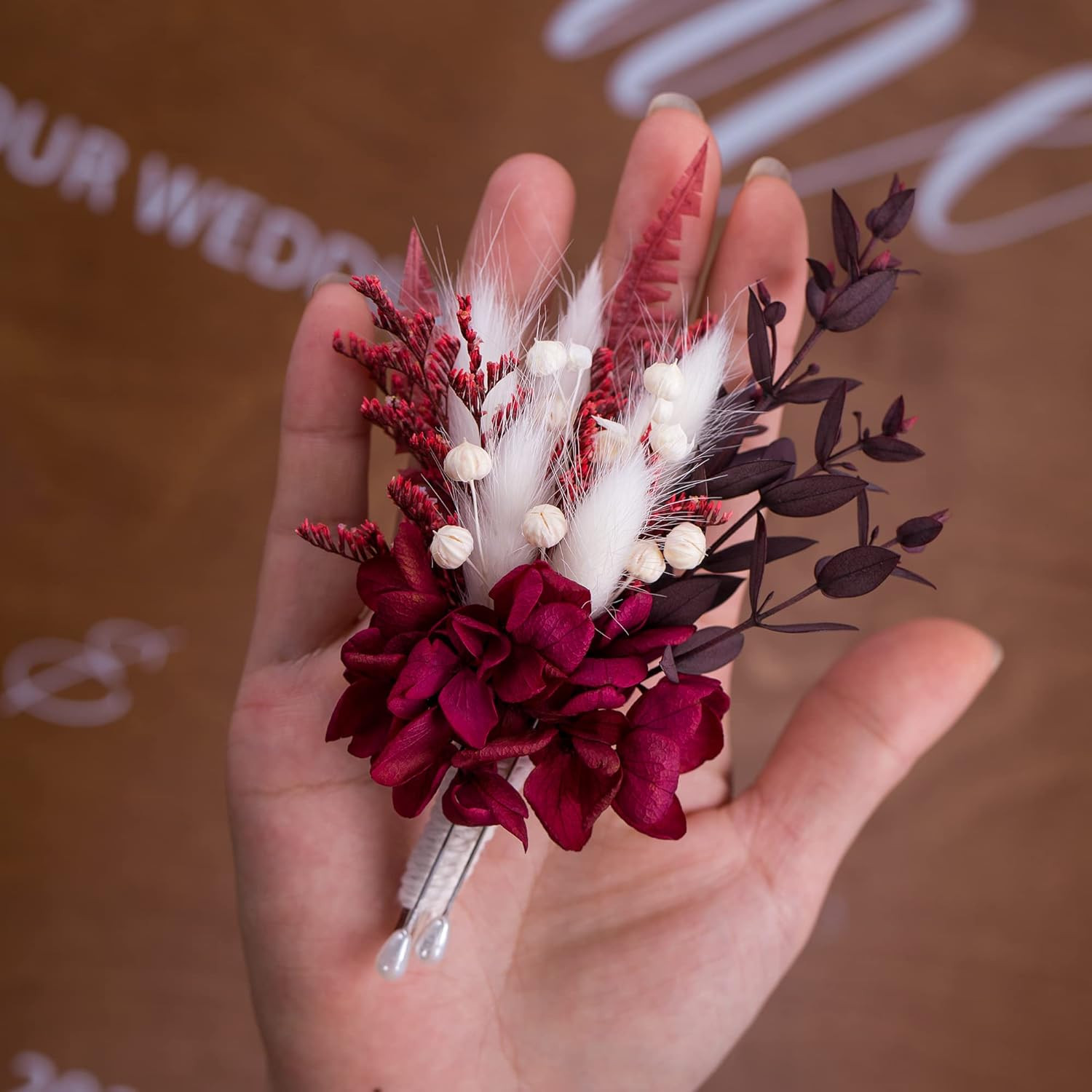 Dried Flowers Boutonniere 2 Piece Set Groom Best Man Wedding Boutonniere Boho Ru