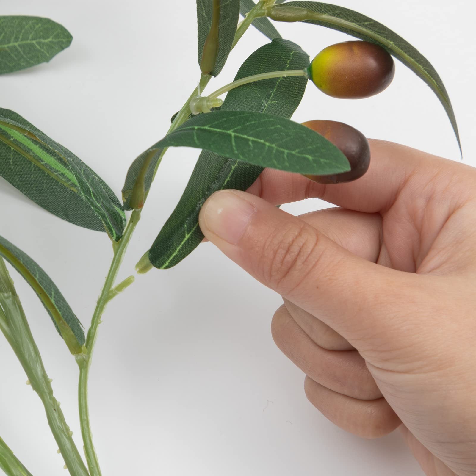 3 PCS 39″ Tall Faux Olive Tree Branches – Artificial Greenery Stems for Vases