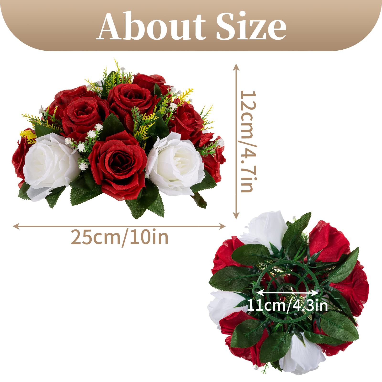 Red Fake Flowers Wedding Centerpiece Kissing Flower Balls Tables Arrangement