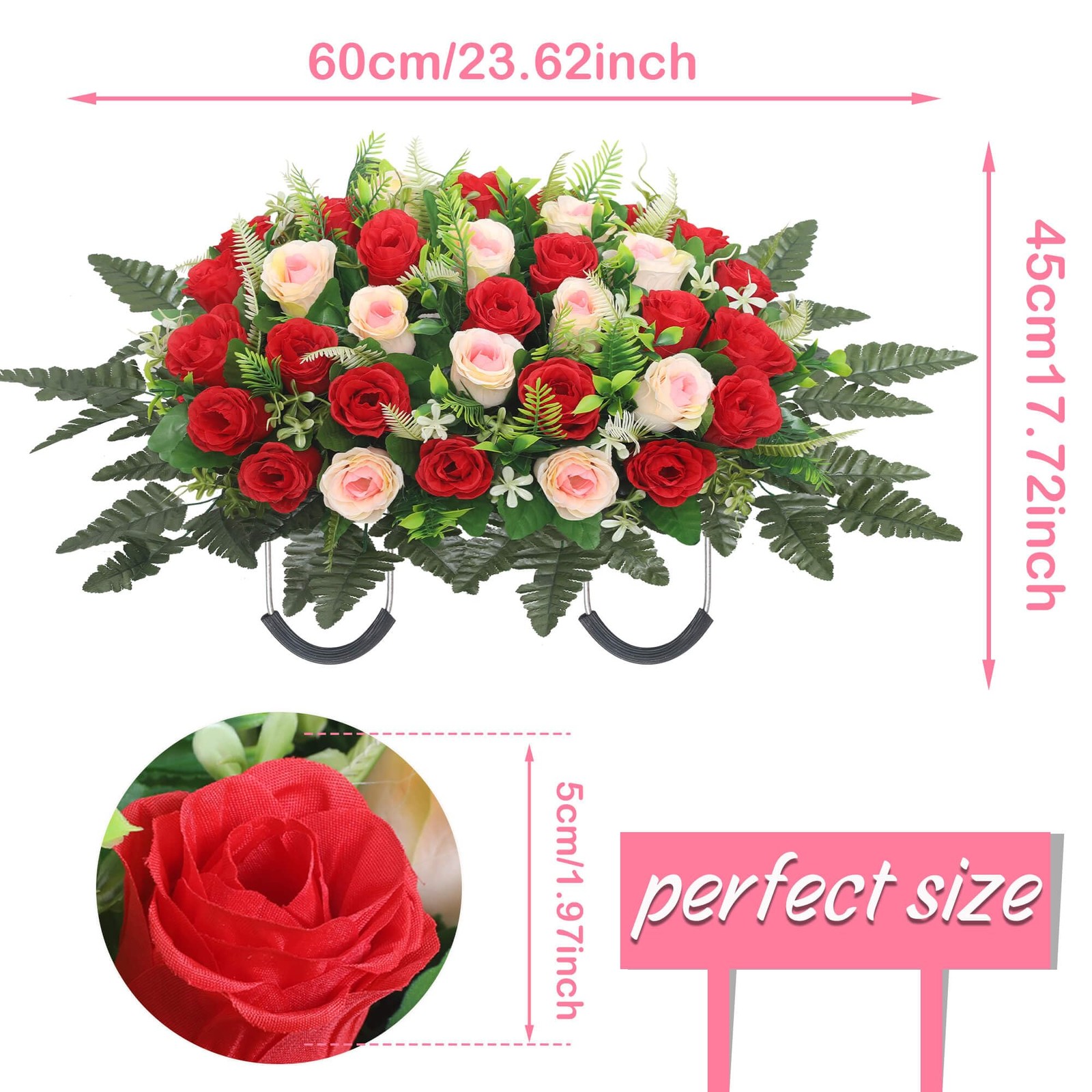 Artificial Cemetery Flower Saddles Cemetery Flowers for Grave Memorial Grave …
