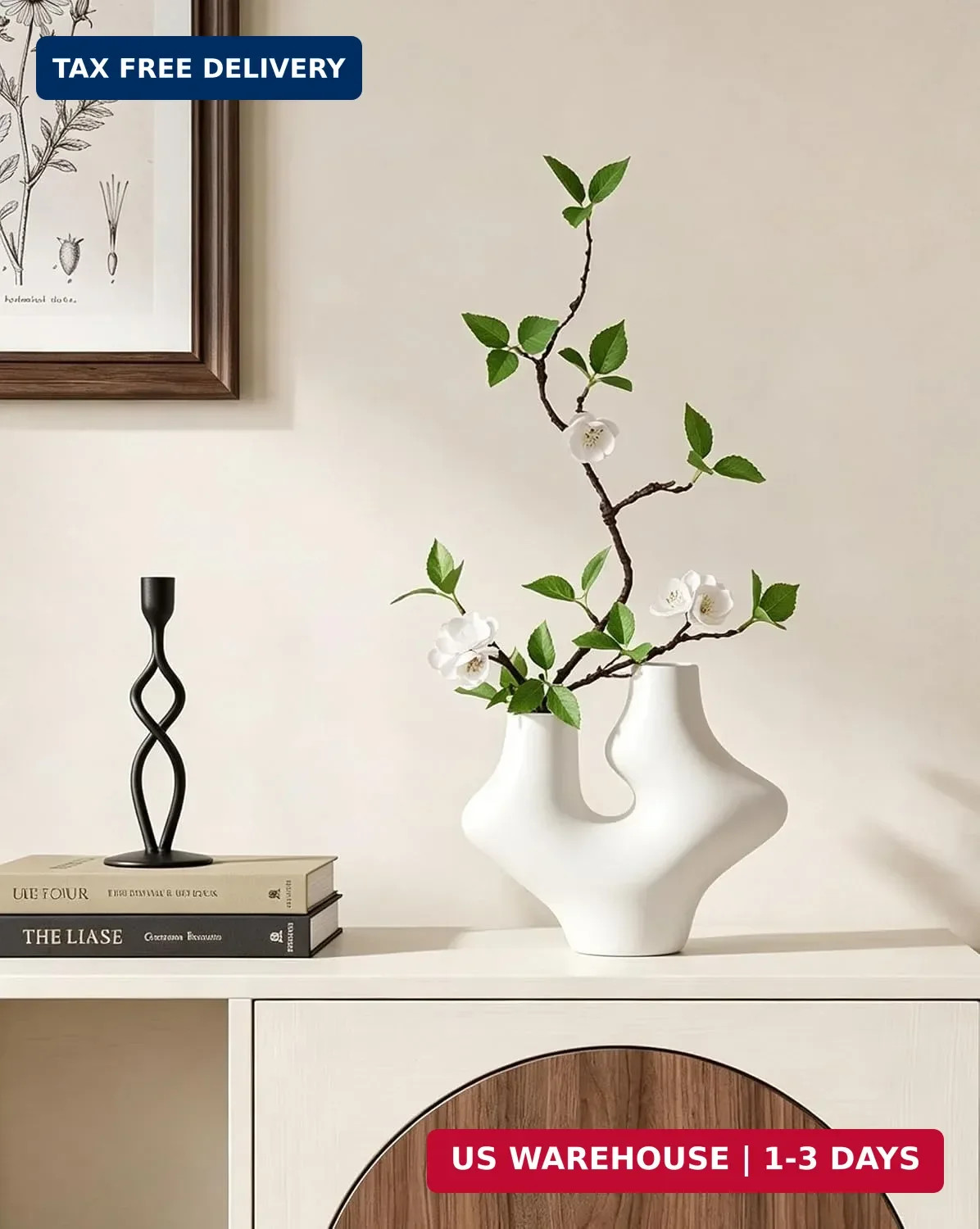 Vase with Greenery, 1 Pcs 22” Artificial Stem Potted Plant Indoor Fake Plants,