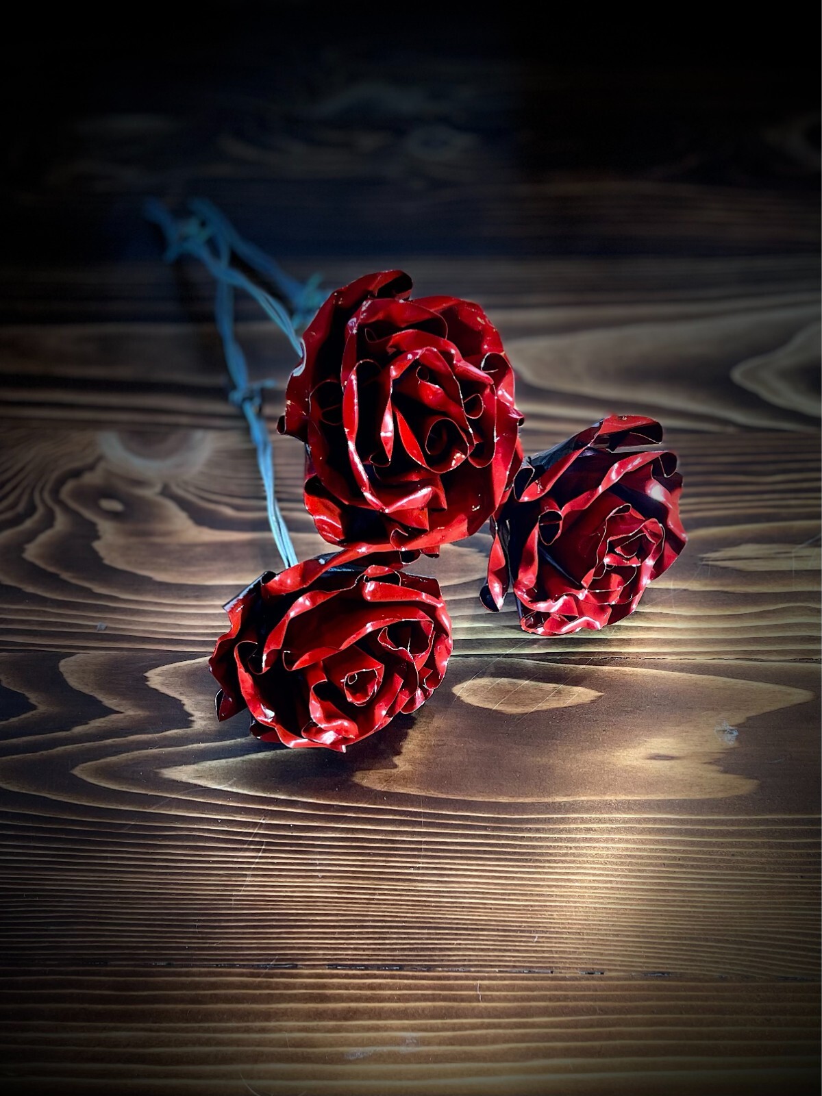 VALENTINES Day Hand Crafted welded metal ROSE or ROSES Love GIFT W/Thorny Stem !