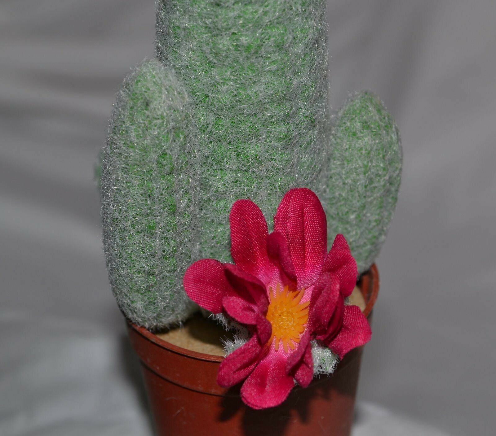 6pc Mini Faux Saguaro Cactus Picks w/ Pink Flowers 5” Southwestern Decor