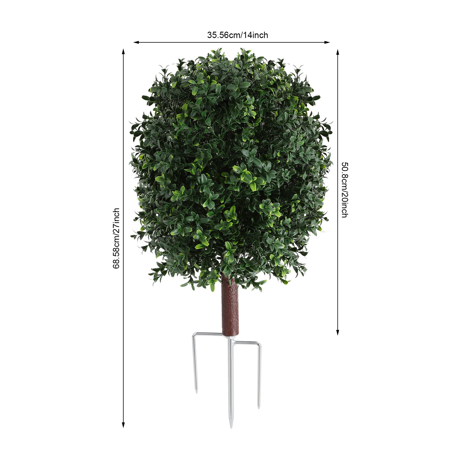2 pcs 68.58cm Artificial Shrubs for Front Porch Garden Yard & Balcony Decor