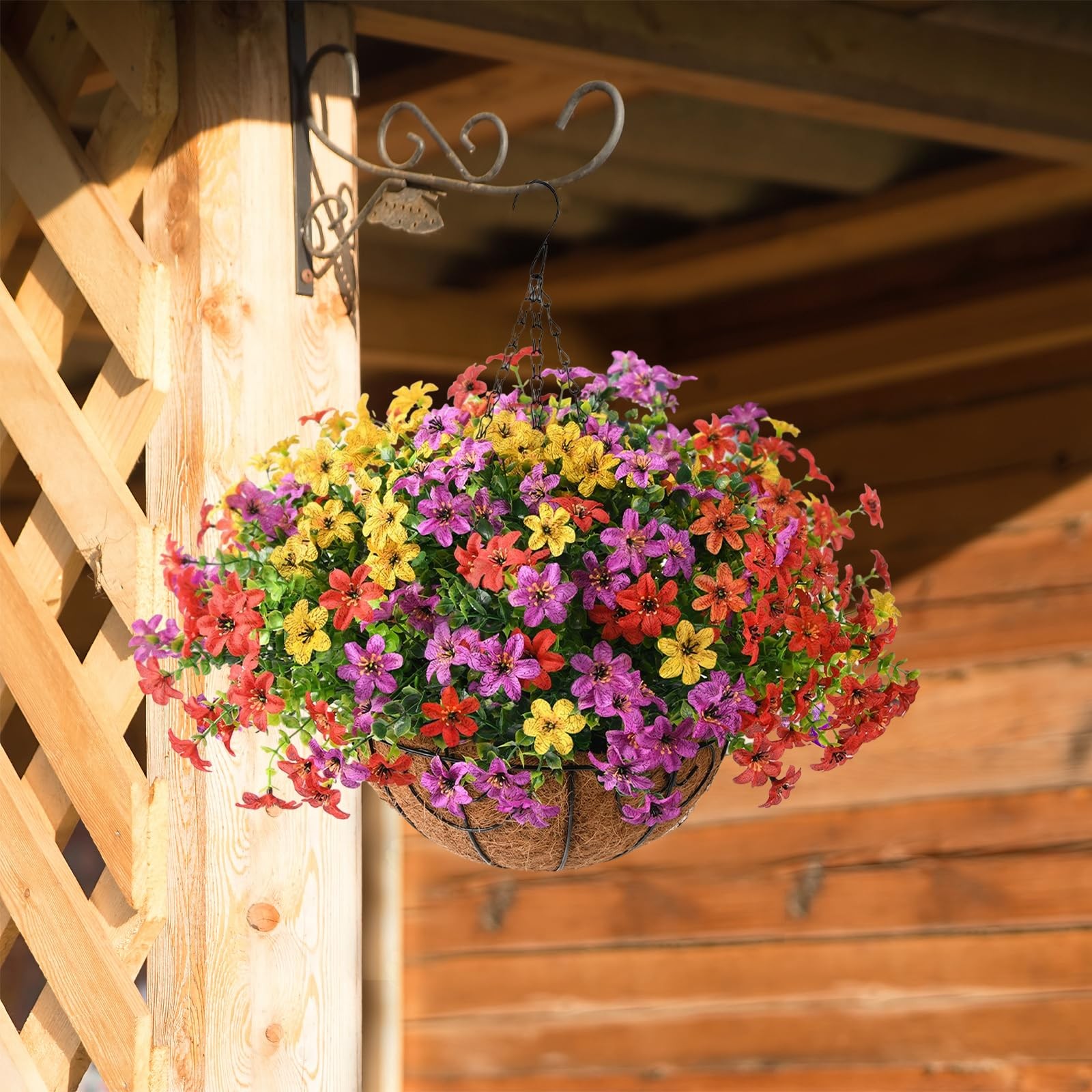 24 Bundles Artificial Flowers for Outdoors Spring Summer Decor, Realistic Fau…