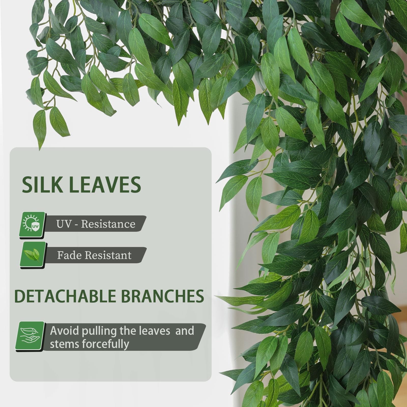 Artificial Vines Garland 6.5 Feet Faux Italian Ruscus Vine Greenery Garland S…