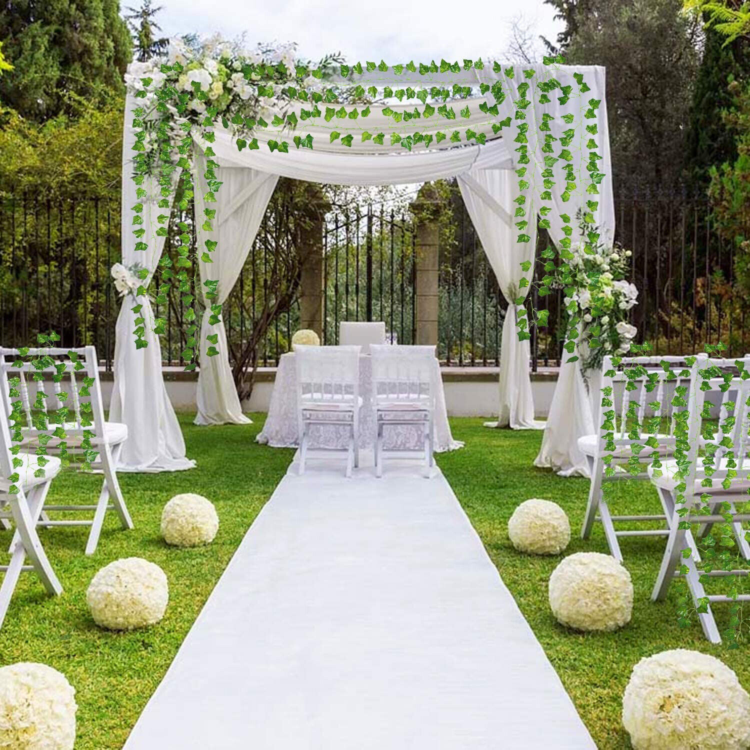 24PCS Artificial Ivy Leaf Plants Fake Hanging Garland Plants Vine Home Decor USA