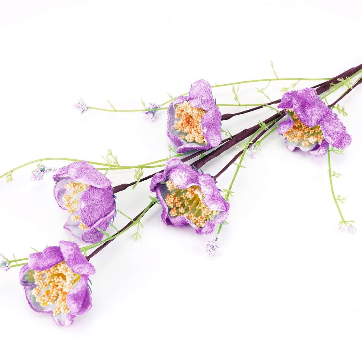 Glitter Artificial Poppy Stems Multicolor Floral Branches Home Vase Table Decor