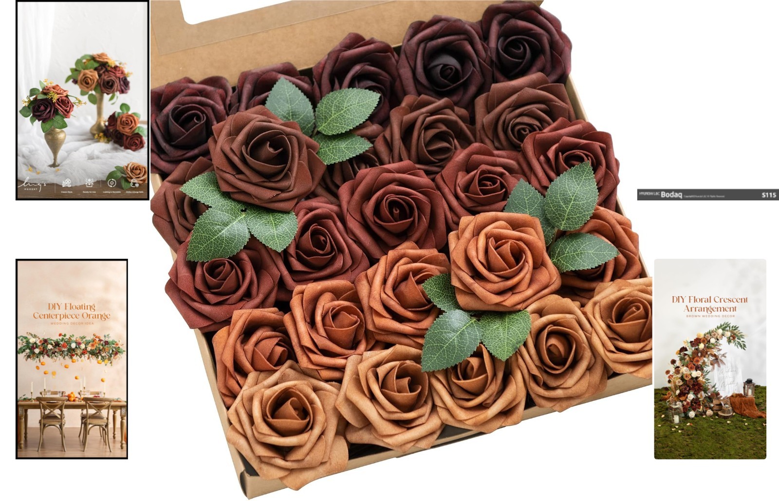 Luxurious 25Pcs 3-Inch Terracotta Roses – Beautiful Floral Decor for All Events