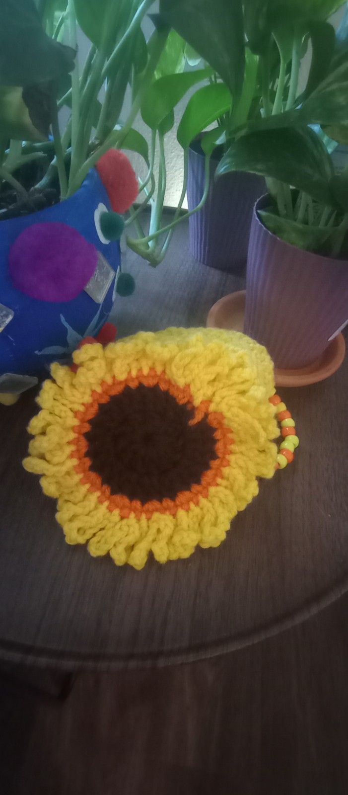 Crochet Sunflower Spinner Home and Garden Decor