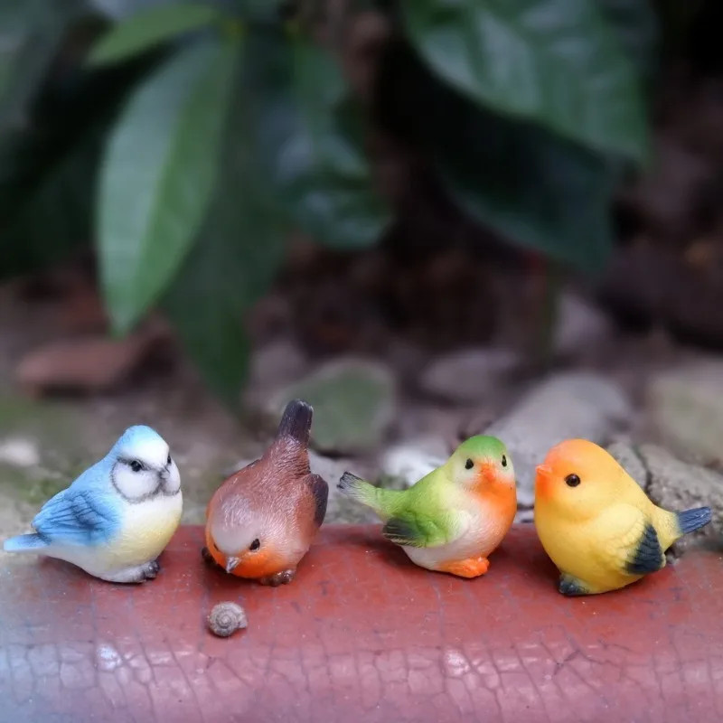 1Pc Outdoor Statues, Robins, Resin Handicrafts, Suitable for Moss Potted Plants/
