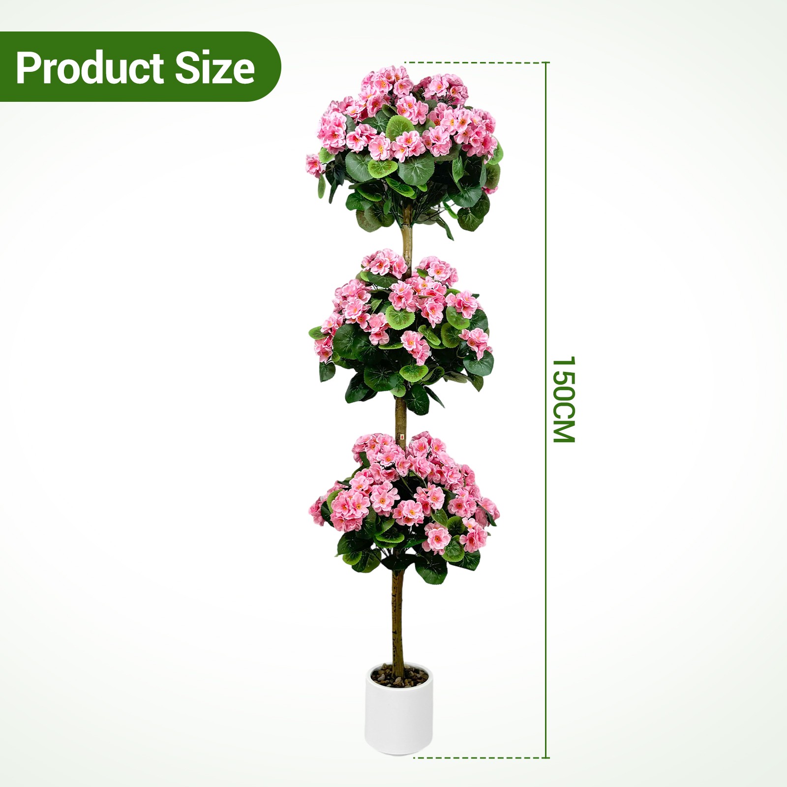 5 FT Artificial Hydrangea Tree- Large Faux Hydrangea Plants Indoor Outdoor Pink