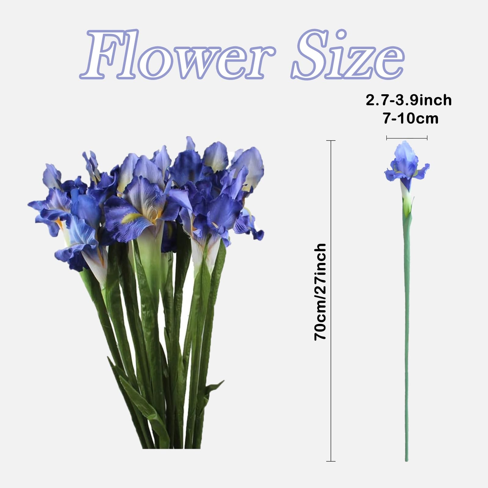 4 Bundle Real Touch Long Stems Iris Flower Silk Artificial Ireland Irish Iris…