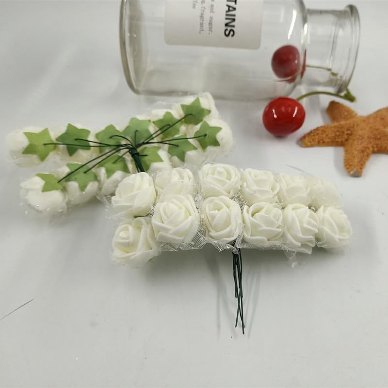 144pcs Mini Artificial Rose Flower Heads and Soft Stem,25mm PE Tiny Rose add …