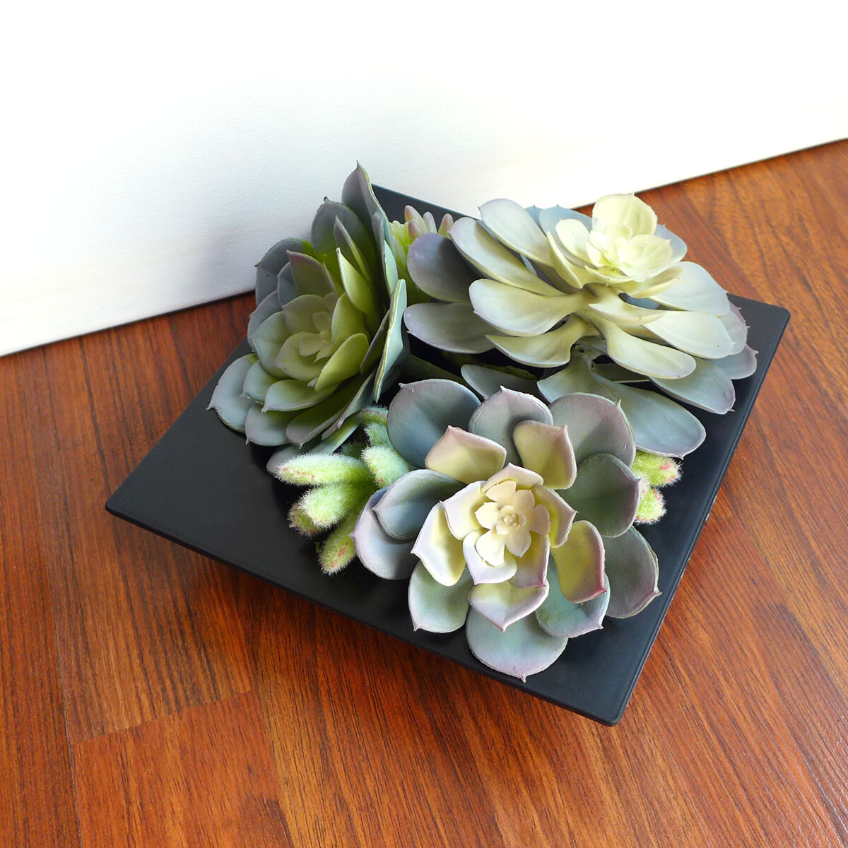 6 Pcs Artificial Fake Plants Succulents Mix Gray Faux Snow Lotus Grass (#42)