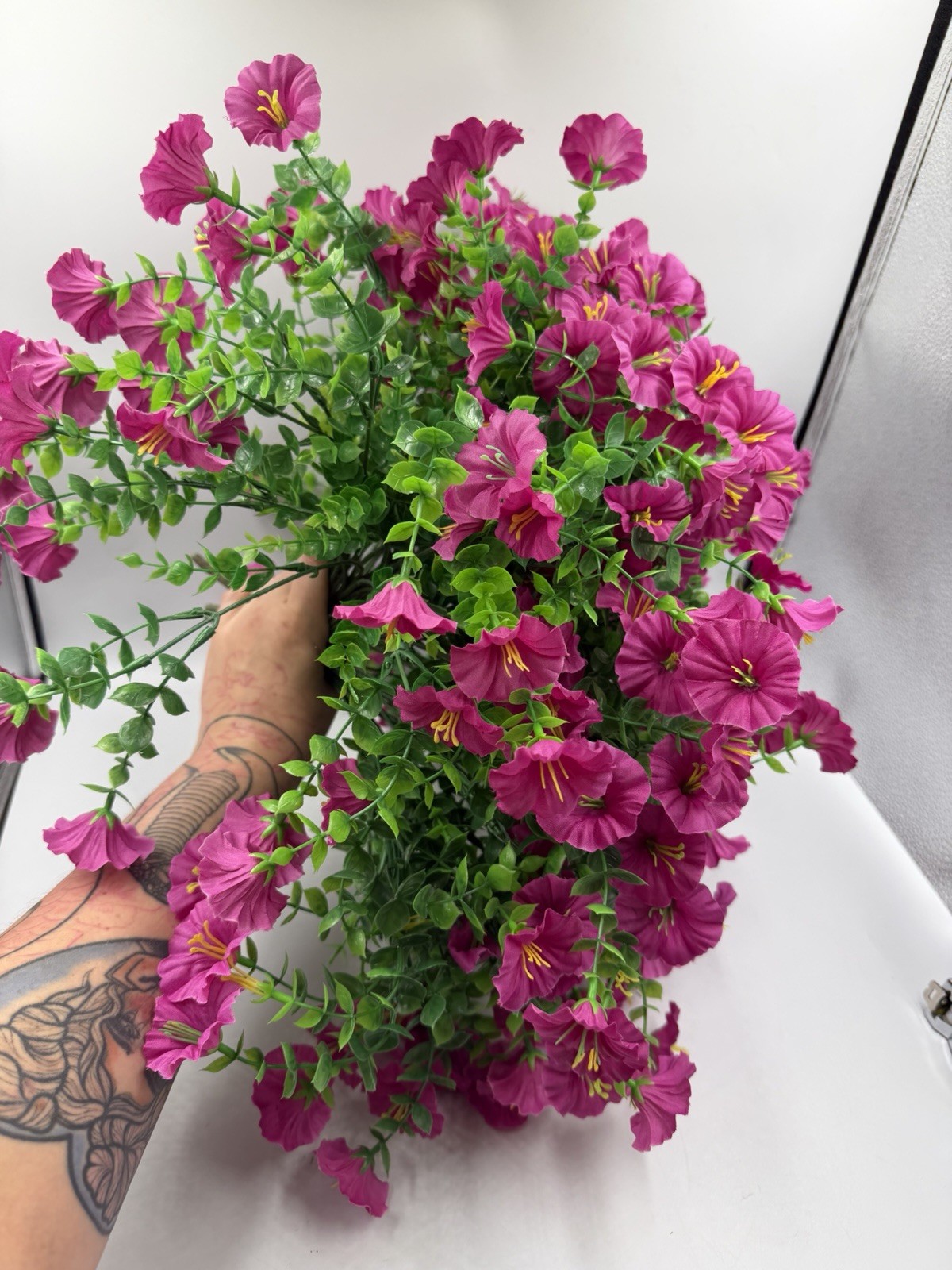 12 Pcs Artificial Hanging Calibrachoa (Million Bells) Pink Floral Arrangement