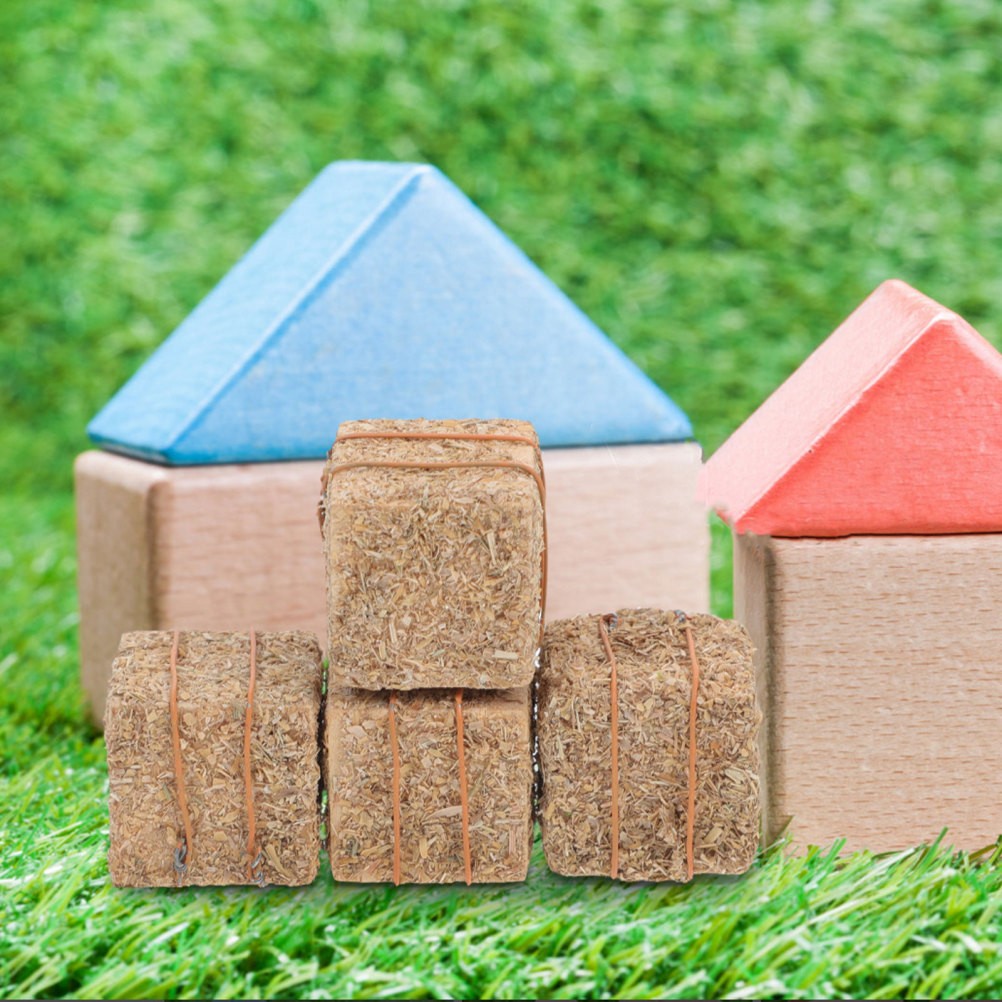 8 PCS Tabletop Straw Hay Farm Stack Models DIY Accessories Haystack Bales