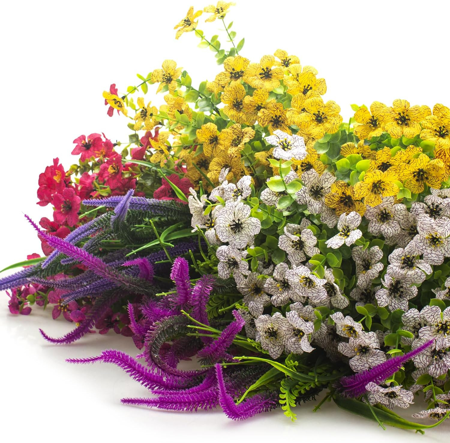 20 Packs UV Resistant Artificial Flowers for Garden & Patio Decor