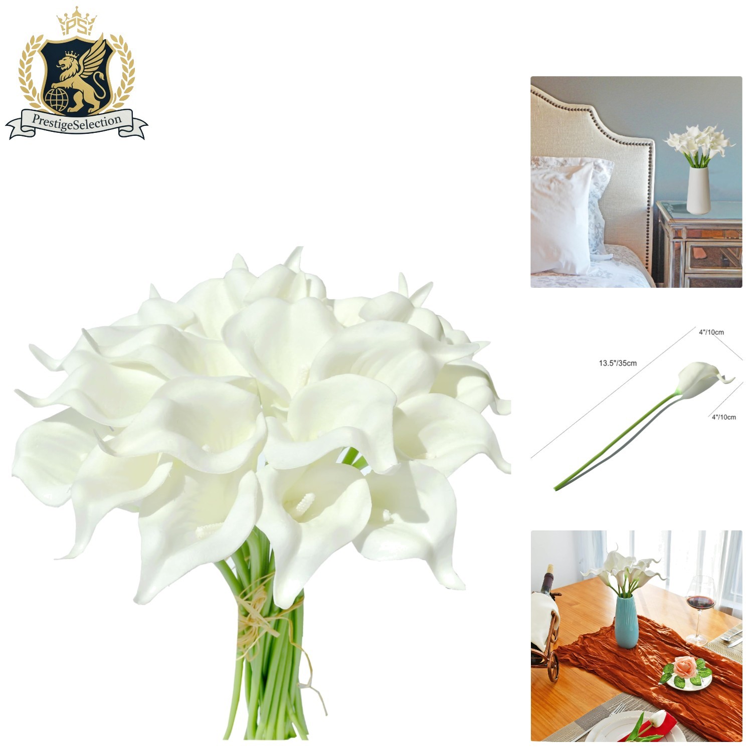 Realistic 13.5in Calla Lily Bouquet – 20 Stems for Weddings & Seasonal Decor