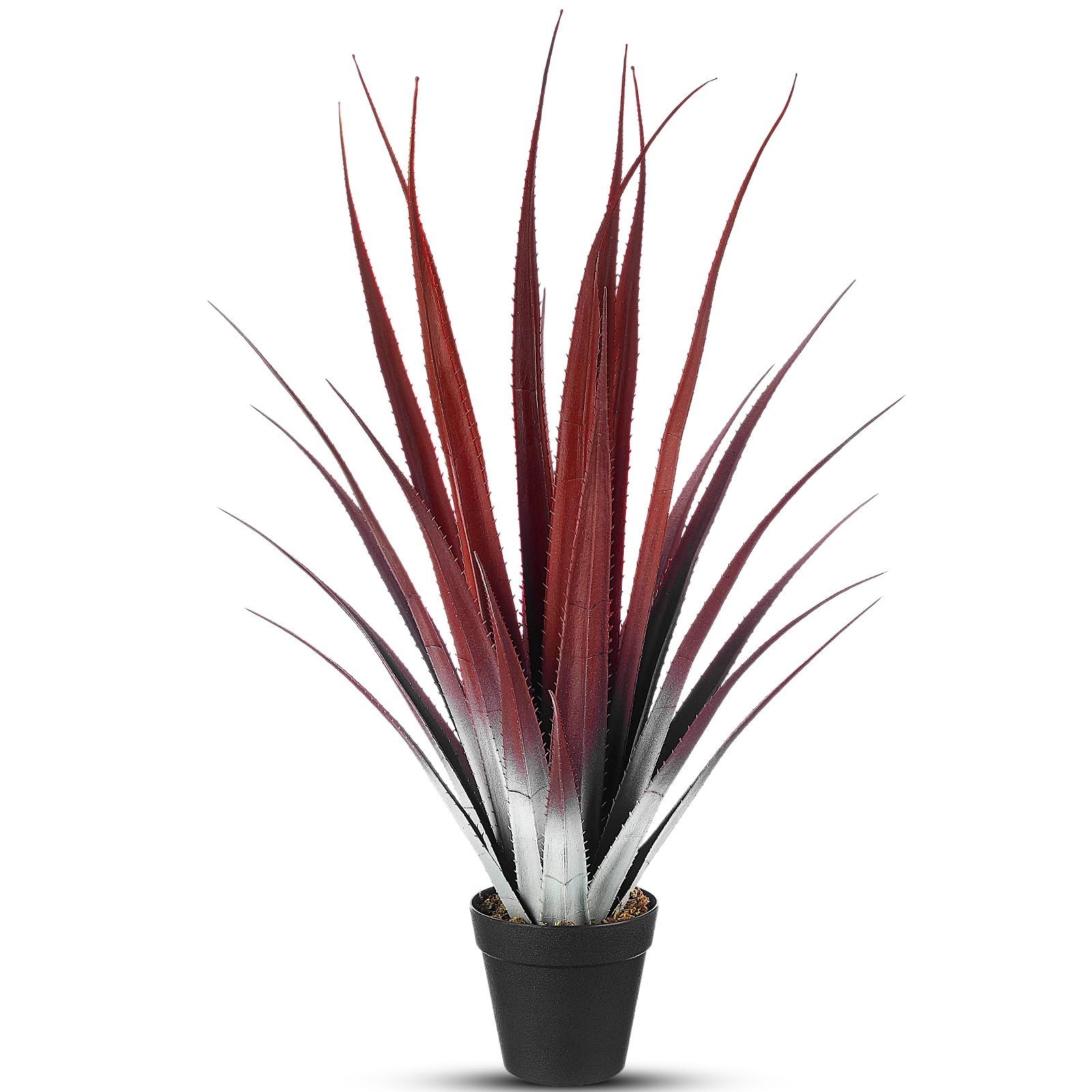 Giegxin 1 Pcs 26” Realistic Red Artificial Aloe Vera Plant Faux Agave Potted