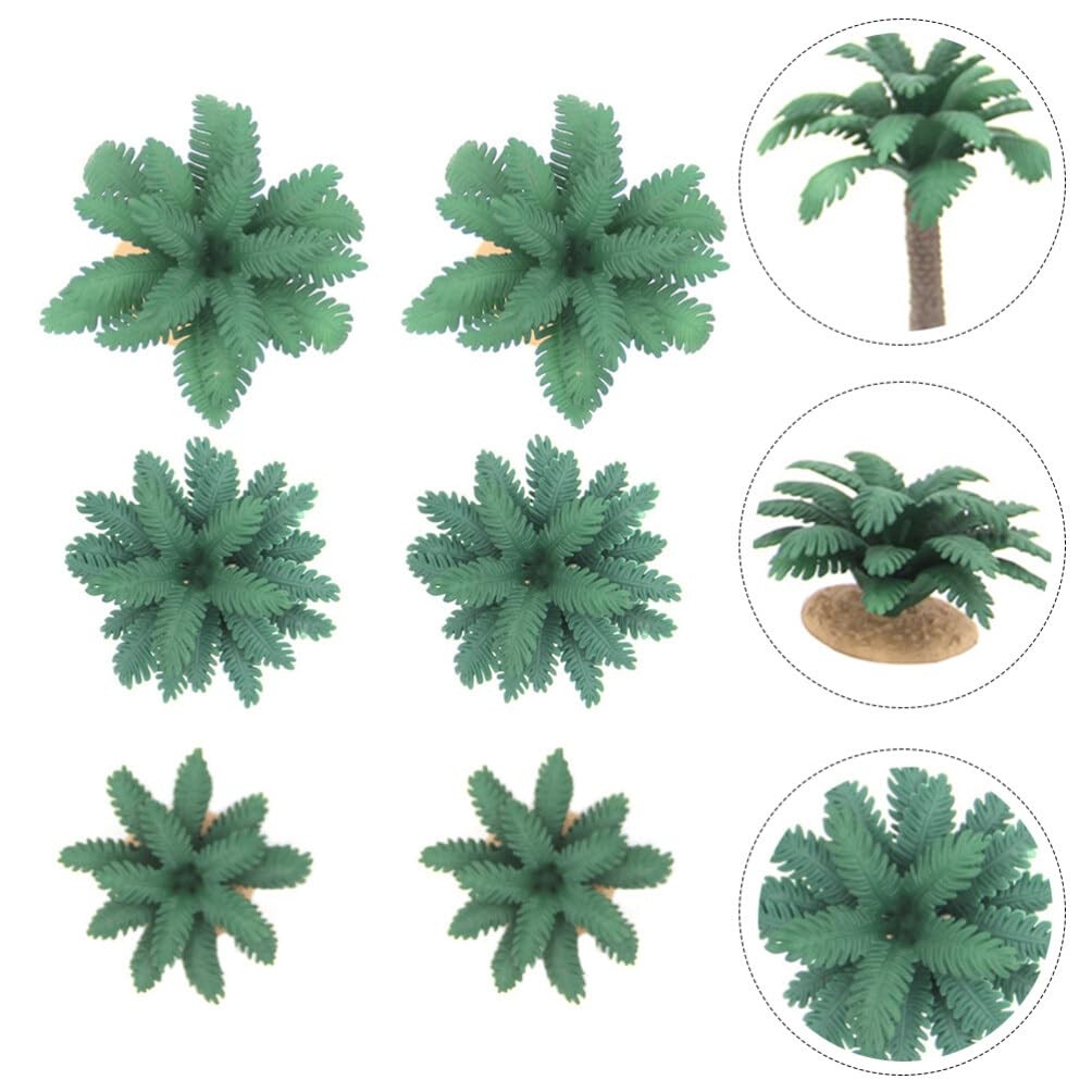 6 PCS 7.32×3.54×3.54 Inch Simulation Tree Bush Model Miniature Landscape DIY