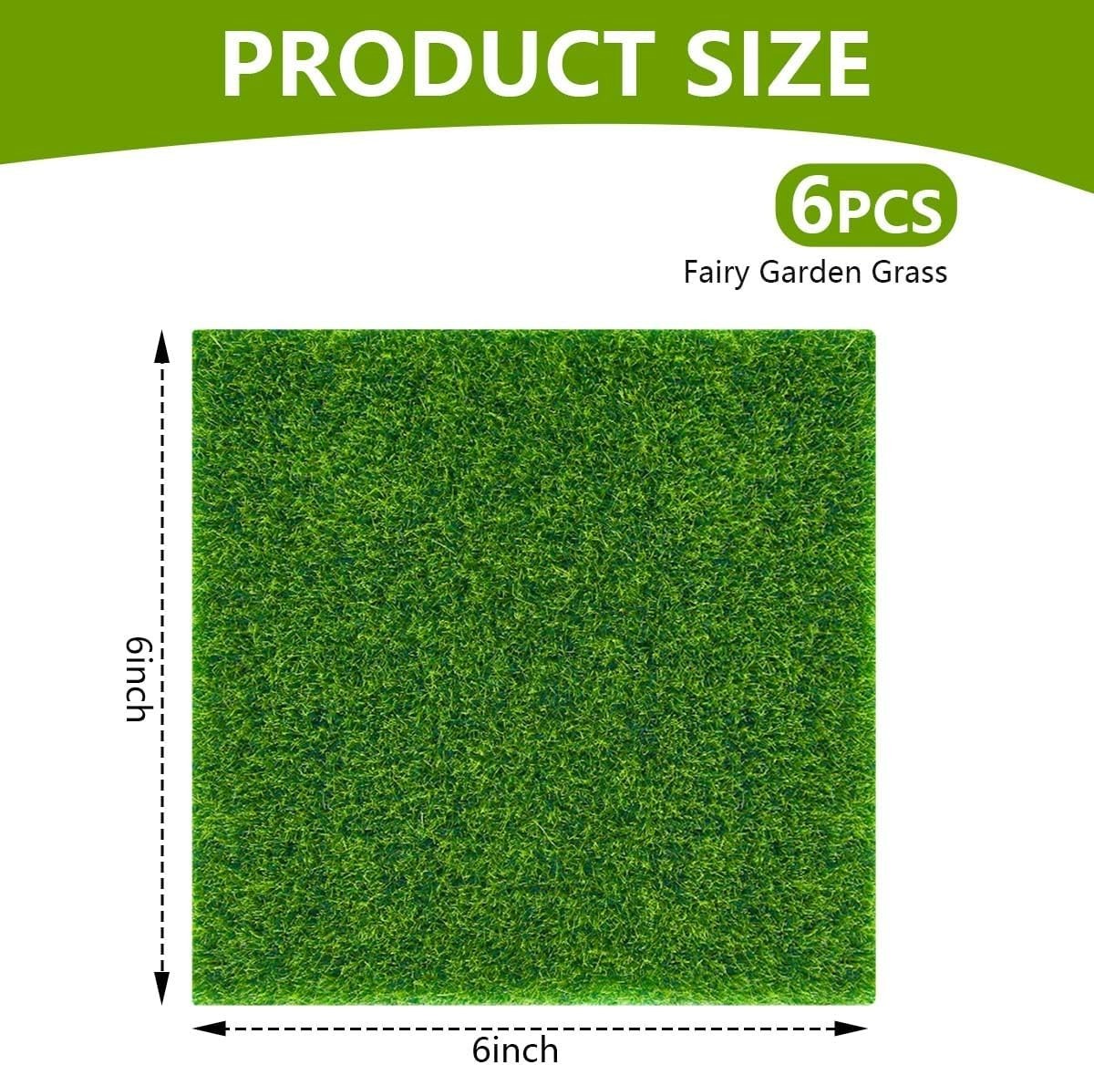 Waterproof 6×6 Inches Artificial Craft Grass – Perfect for Fairy Gardens & DIY