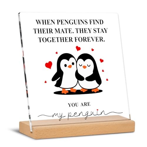 Mens Valentines Day Gifts for Him Her: Romantic Acrylic Plaque with Stand for