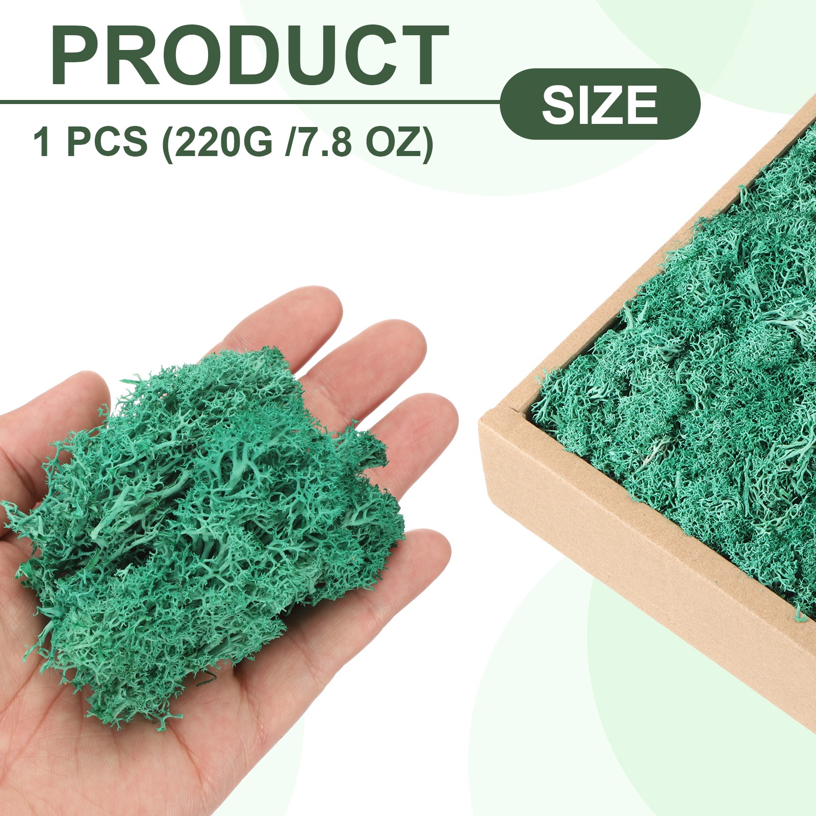 7.8oz Preserved Reindeer Moss, Cyan Decorative Artificial Fake Moss