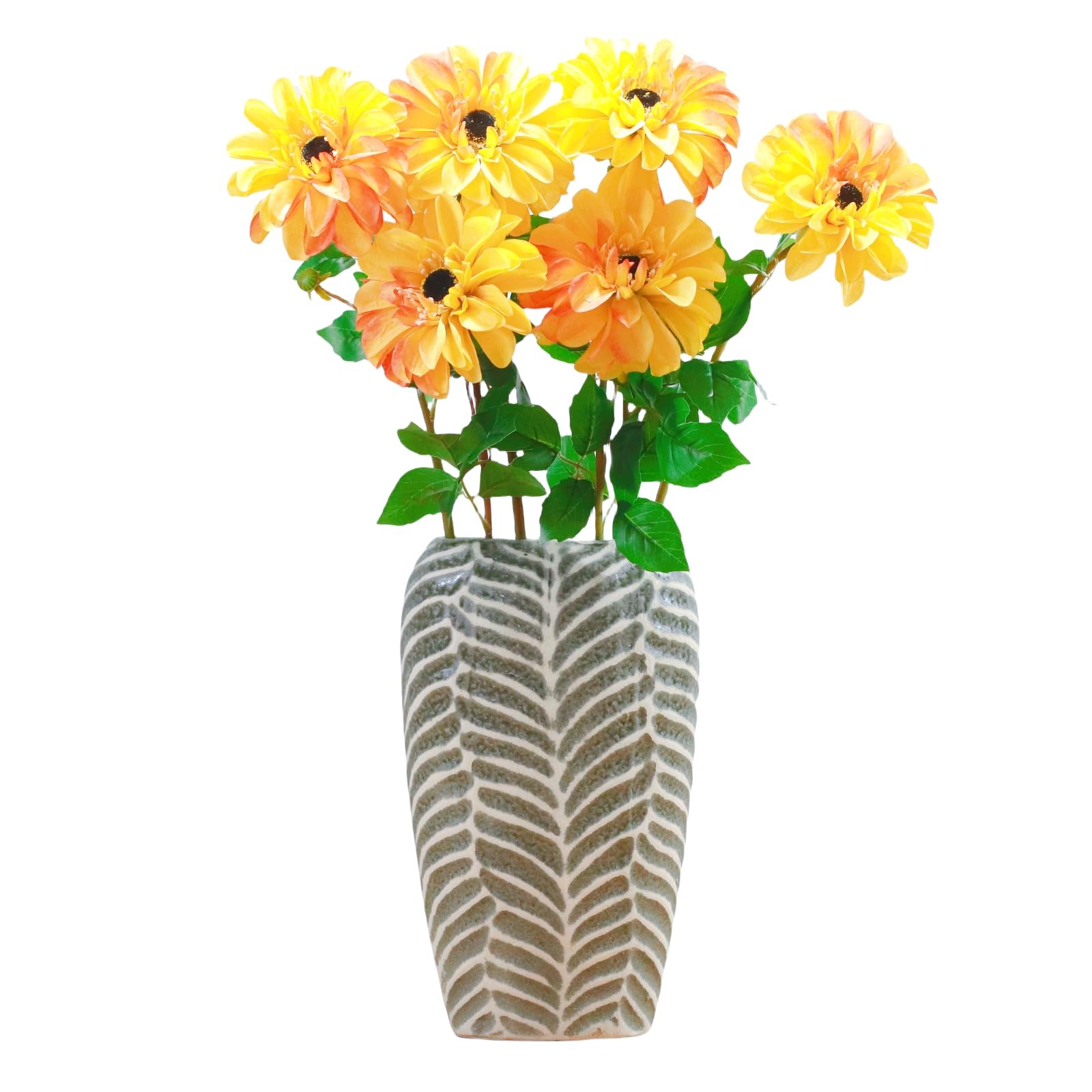 Artificial Chrysanthemums, Daisy Silk Flowers 6 Stems, Aster & Zinnia-Like La…