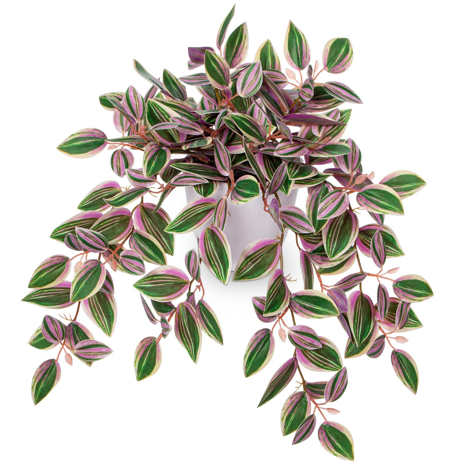 1 Pack Artificial Watermelon Peperomia Fake Potted Hanging House Plants Pink