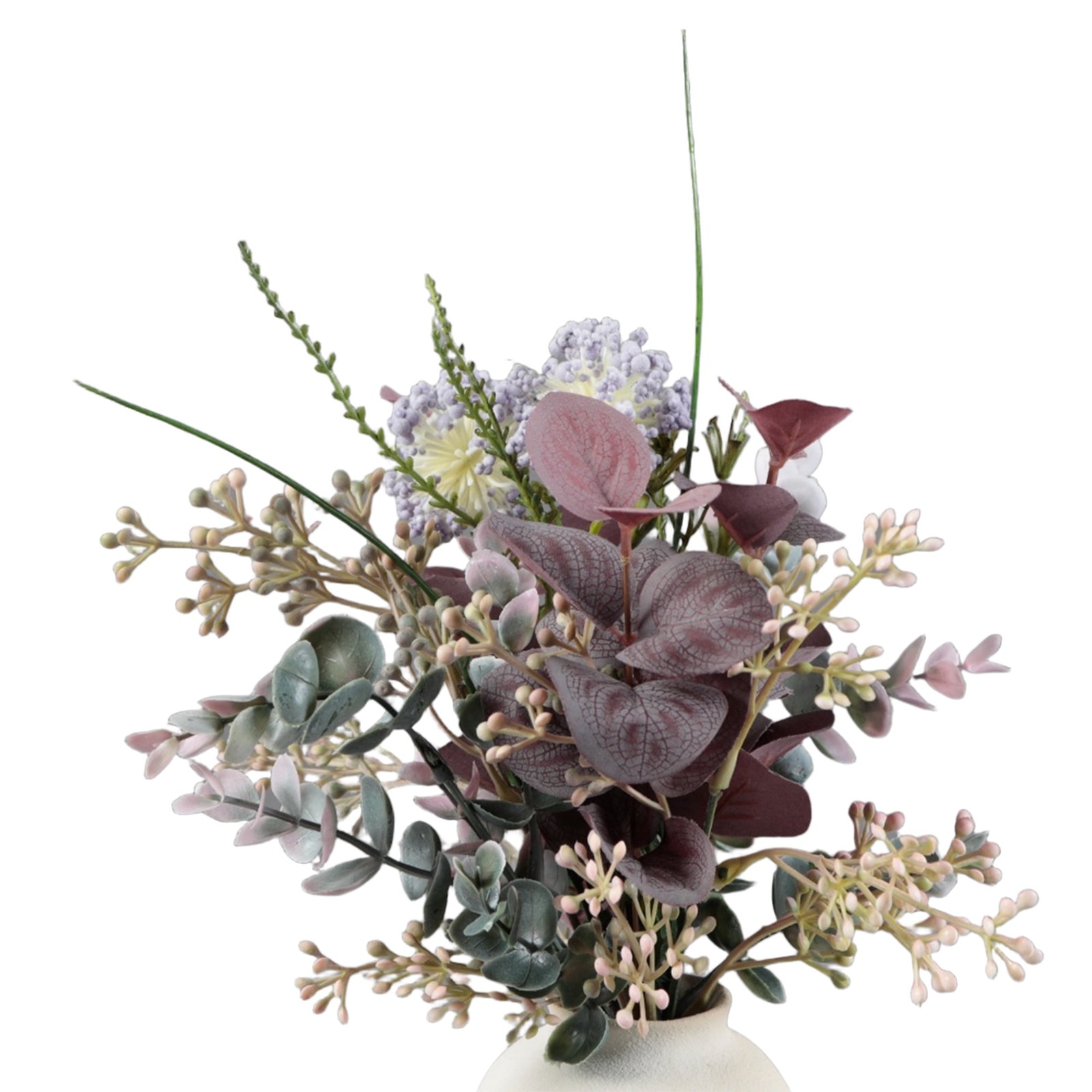 Multicolor Faux Floral Arrangement in Ceramic Vase 13.8 in H x 8 in W x 8 in D