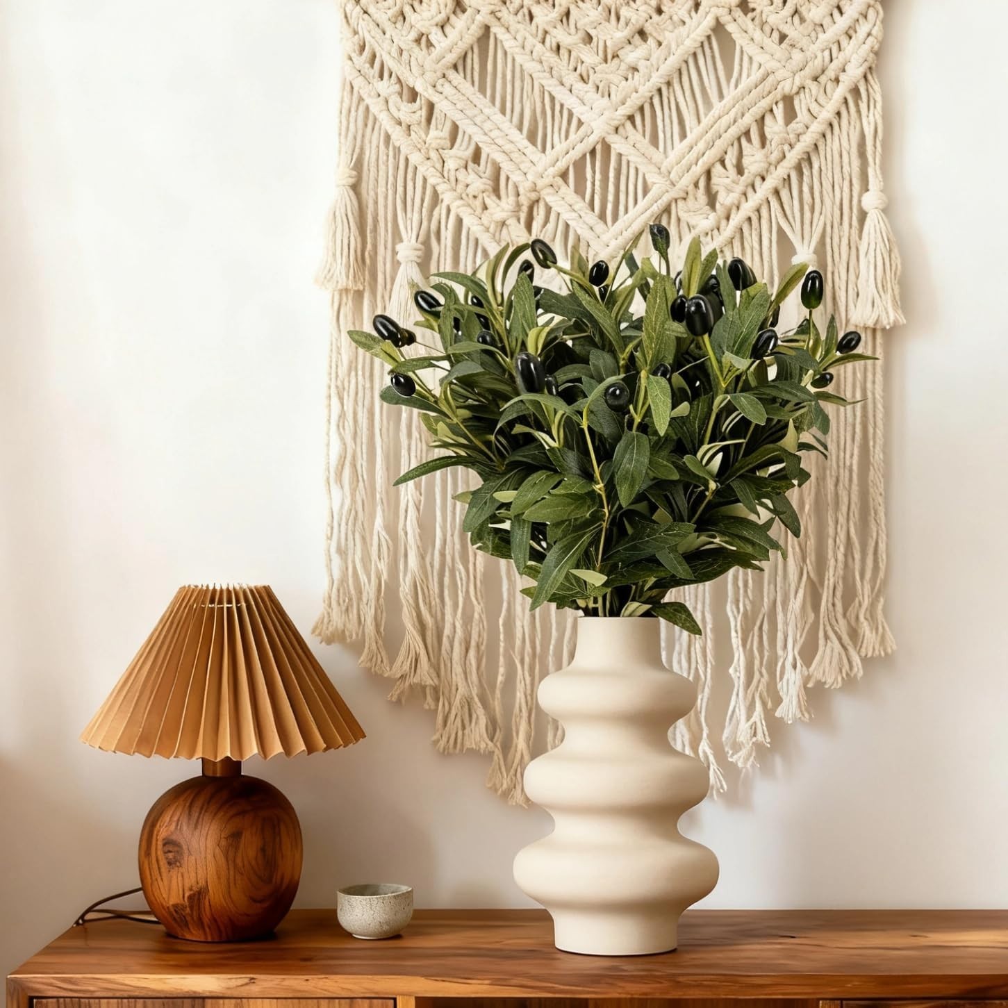 10 PCS 18 Inch Faux Olive Branches for Vases – Realistic Faux Olive Tree Stem…