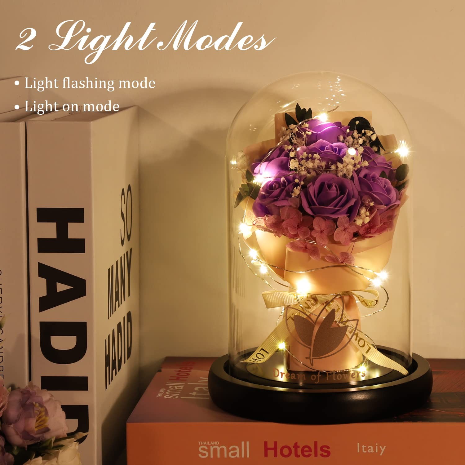 Purple Artificial Flower Gift For Mom Valentine’s Day Birthday Christmas Gifts