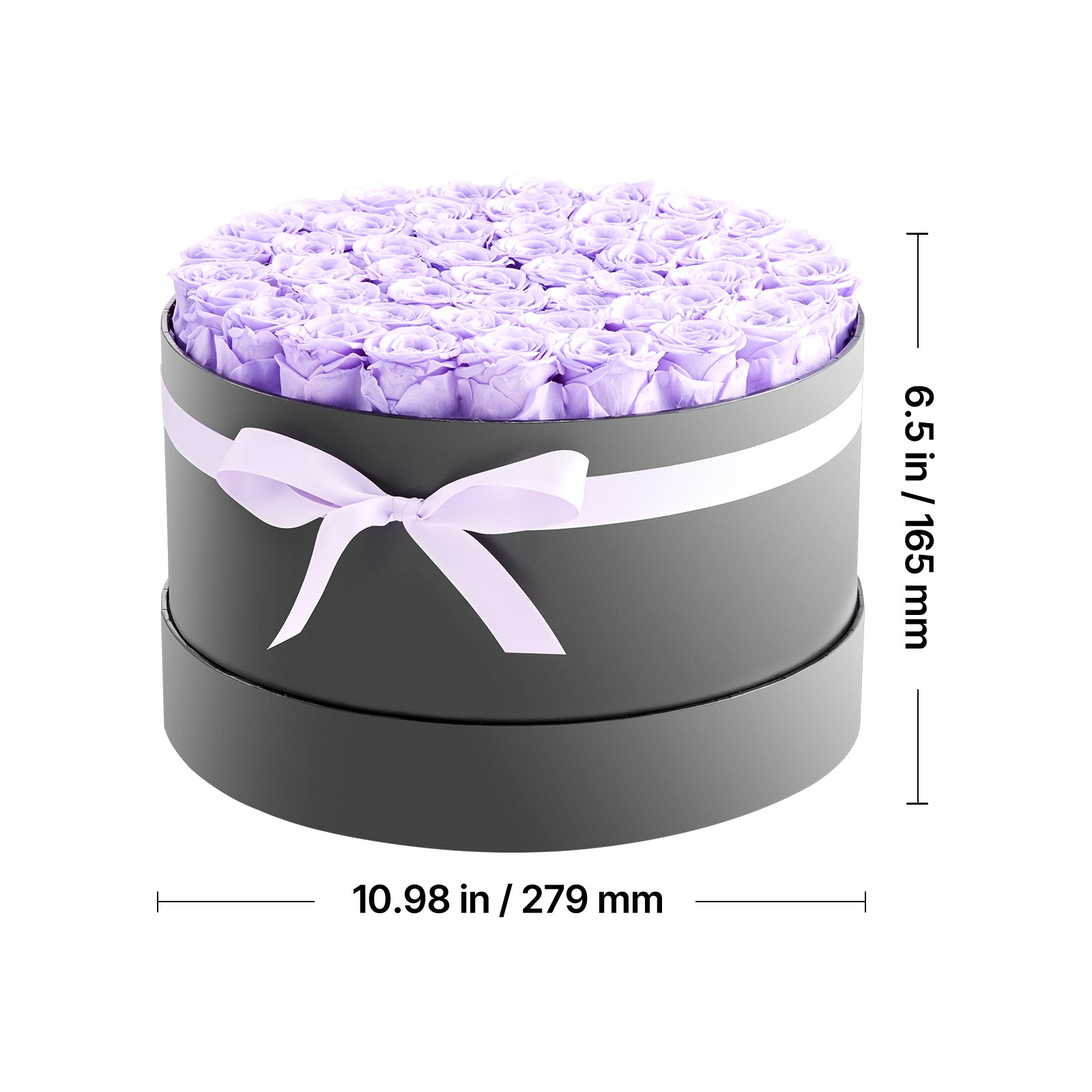 Uimoso 50 Preserved Roses in Round Box – Eternal Lavender Purple Flowers