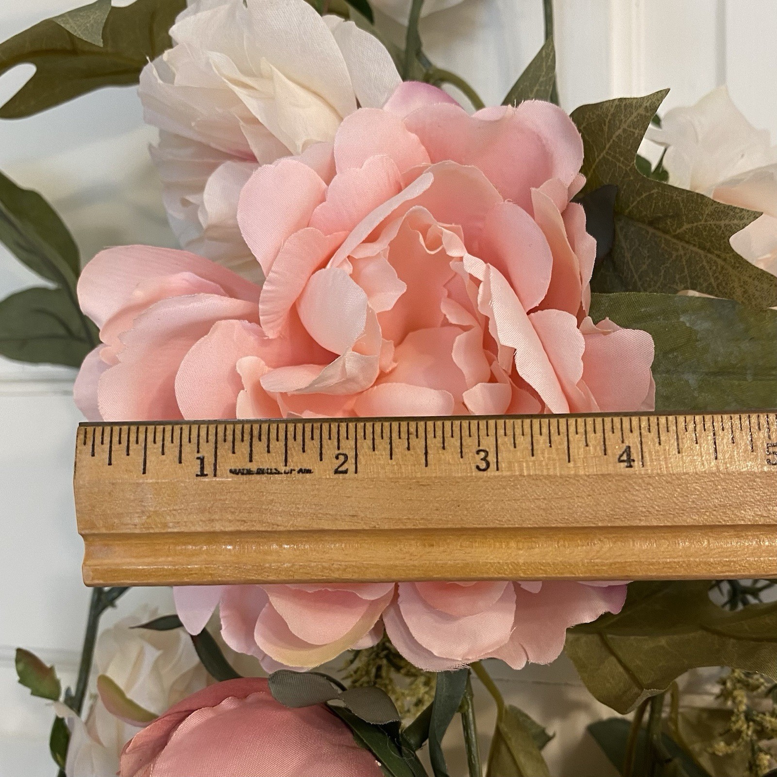 2 Artificial Pink Peony & Rose 6Ft Garland Shower Party Arch Table Runner Flower