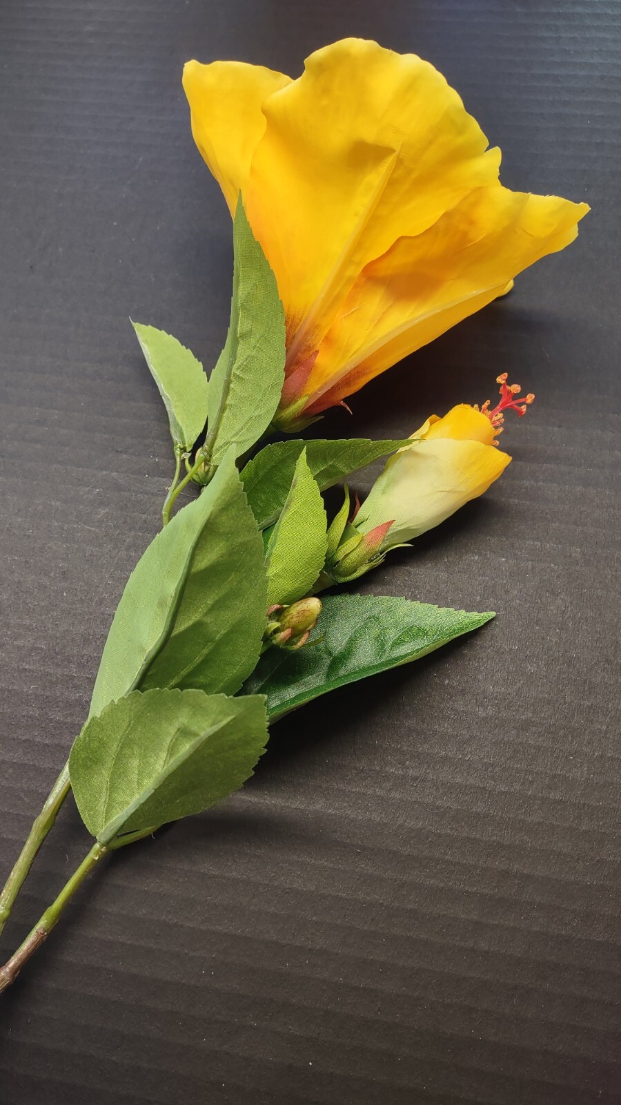Large Yellow Gold Hibiscus stem silk flowers