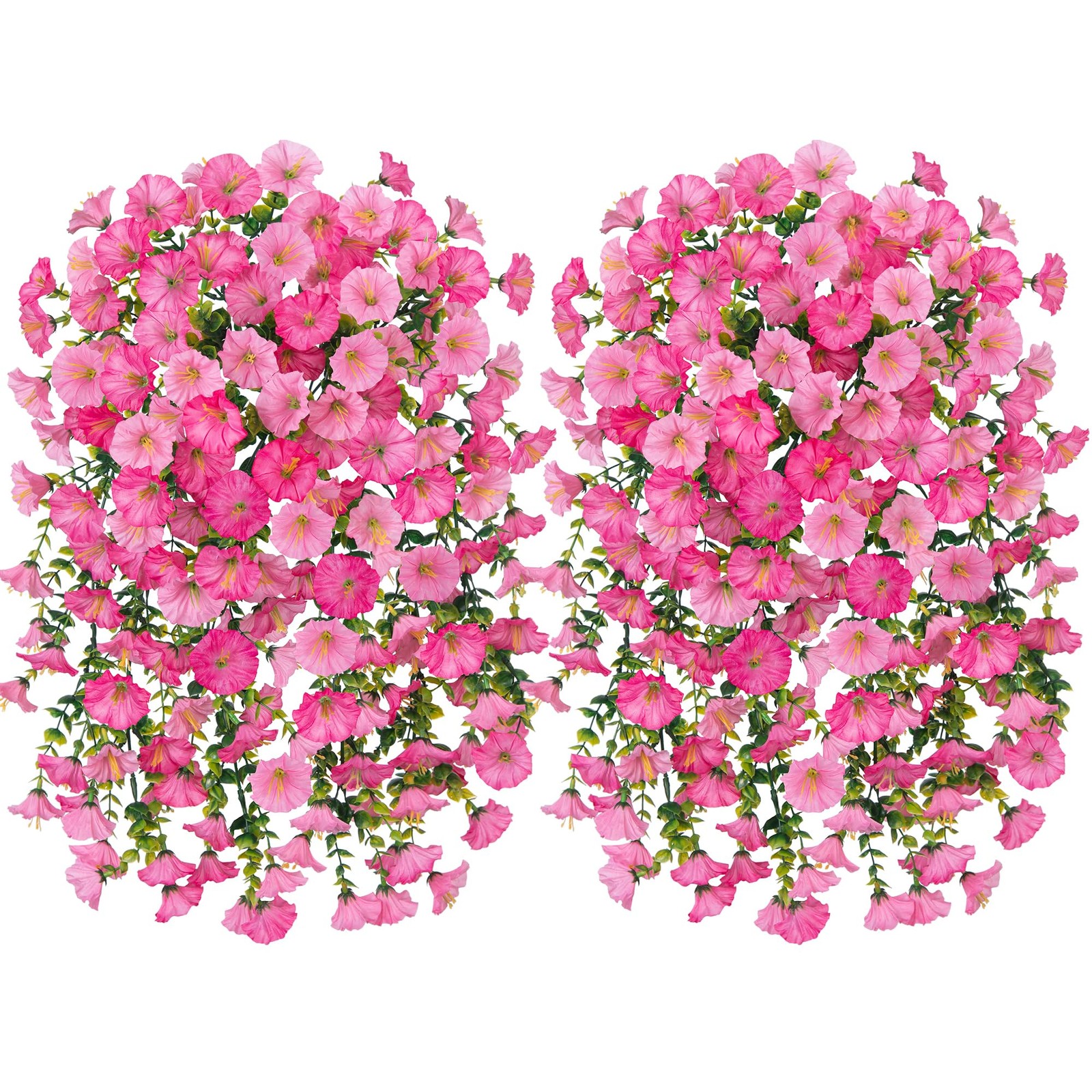 Ivydale 2 PCS Artificial Hanging Flowers Fake Plants Outdoor Silk Morning Glory