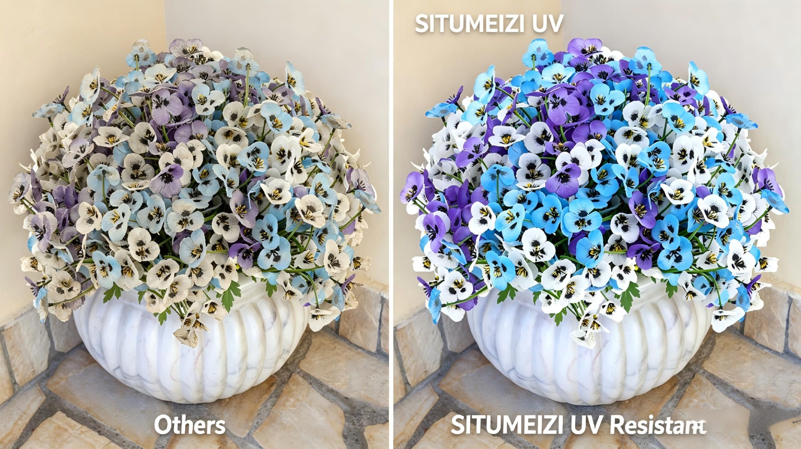 12 Bundles Lifelike Artificial Pansy Flowers, UV Resistant No Fade Silk Fake …