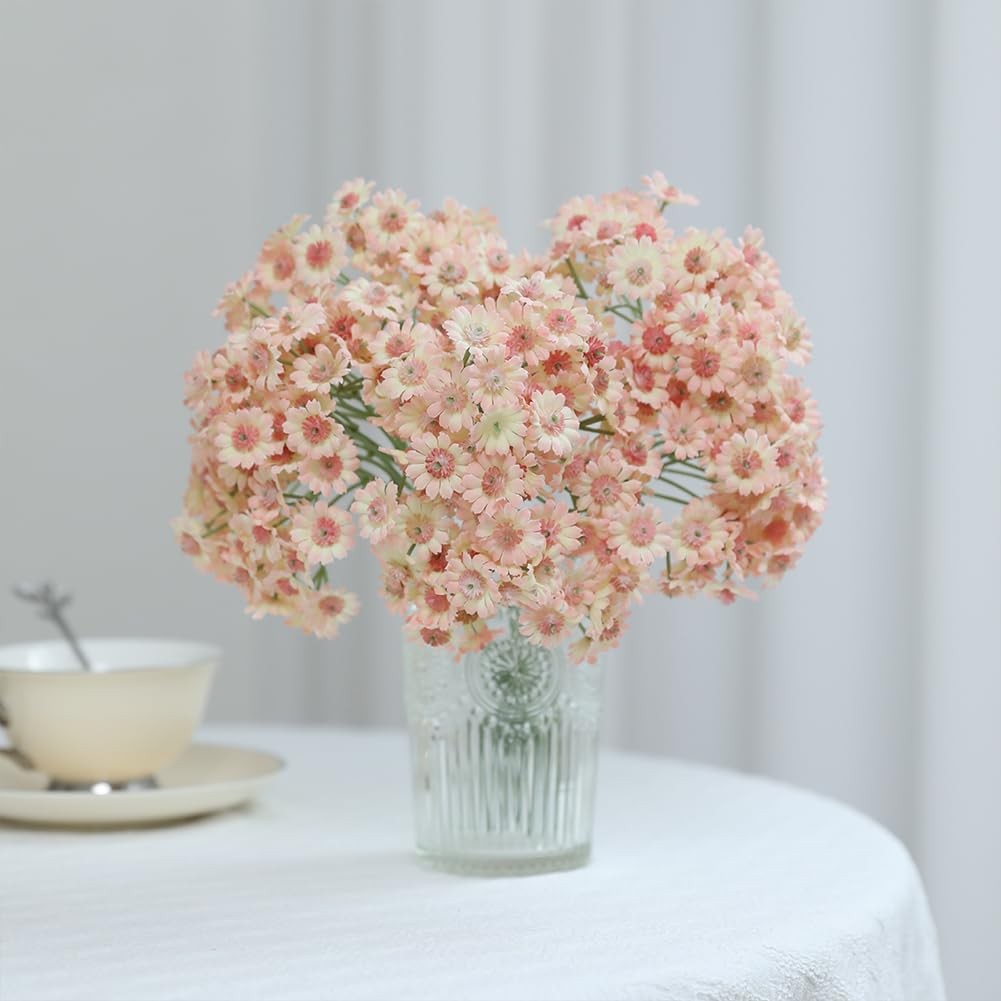 Artificial Daisy Flowers 10 Bundles,Fake Wildflowers with Stems for Wedding C…