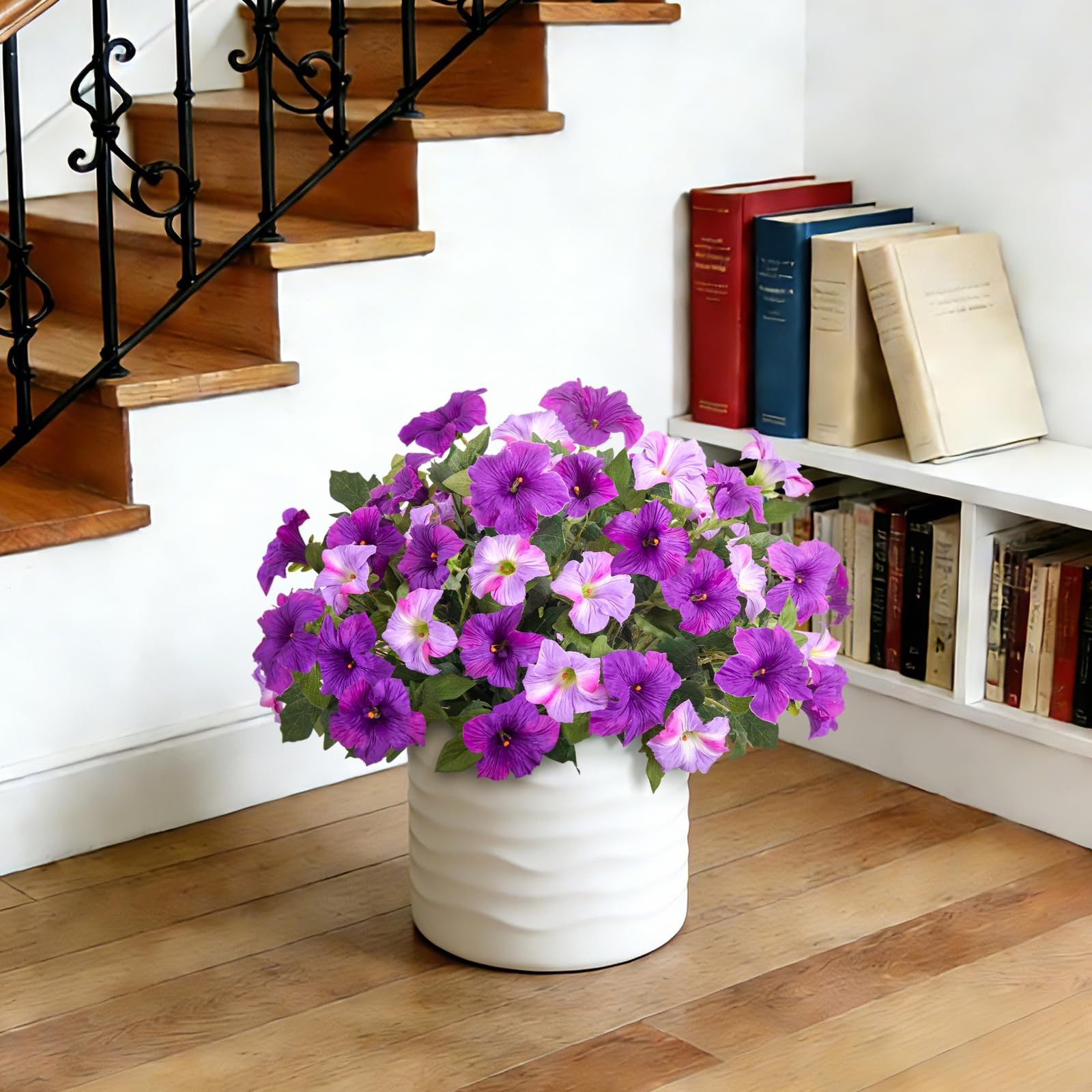 6 Pcs Artificial Petunia Flowers for Outdoor, Fake Spring Petunias Faux Silk …