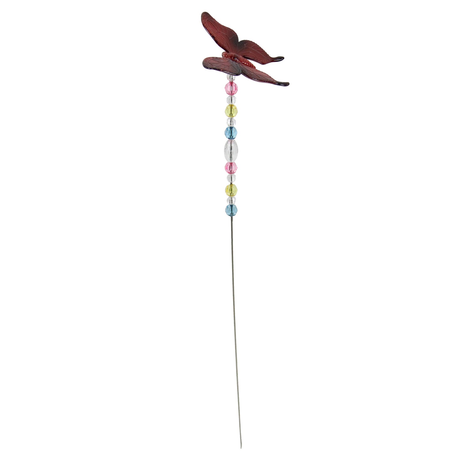 GCI 21″ Maroon Beaded Acrylic Flying Butterfly Metal Garden Pick
