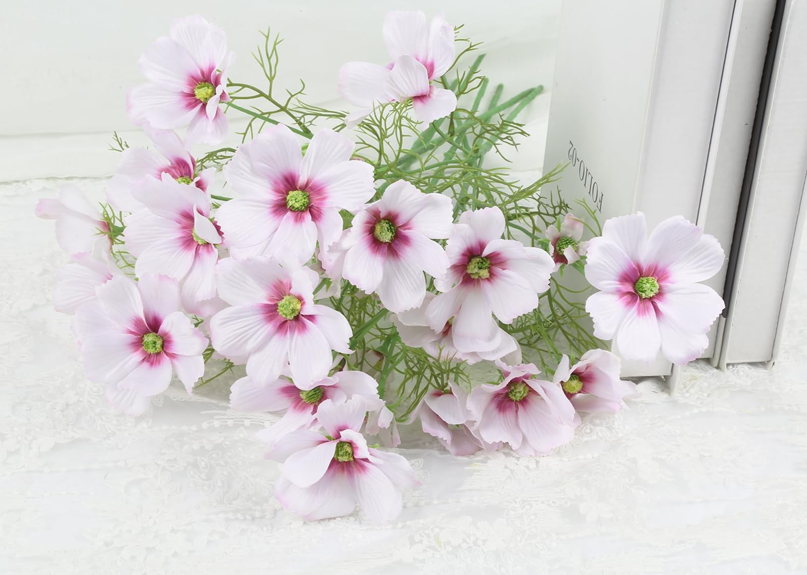 Light Pink Daisy Silk Flowers 8Pcs Artificial Wildflowers 40 Heads Fake Cosmo…