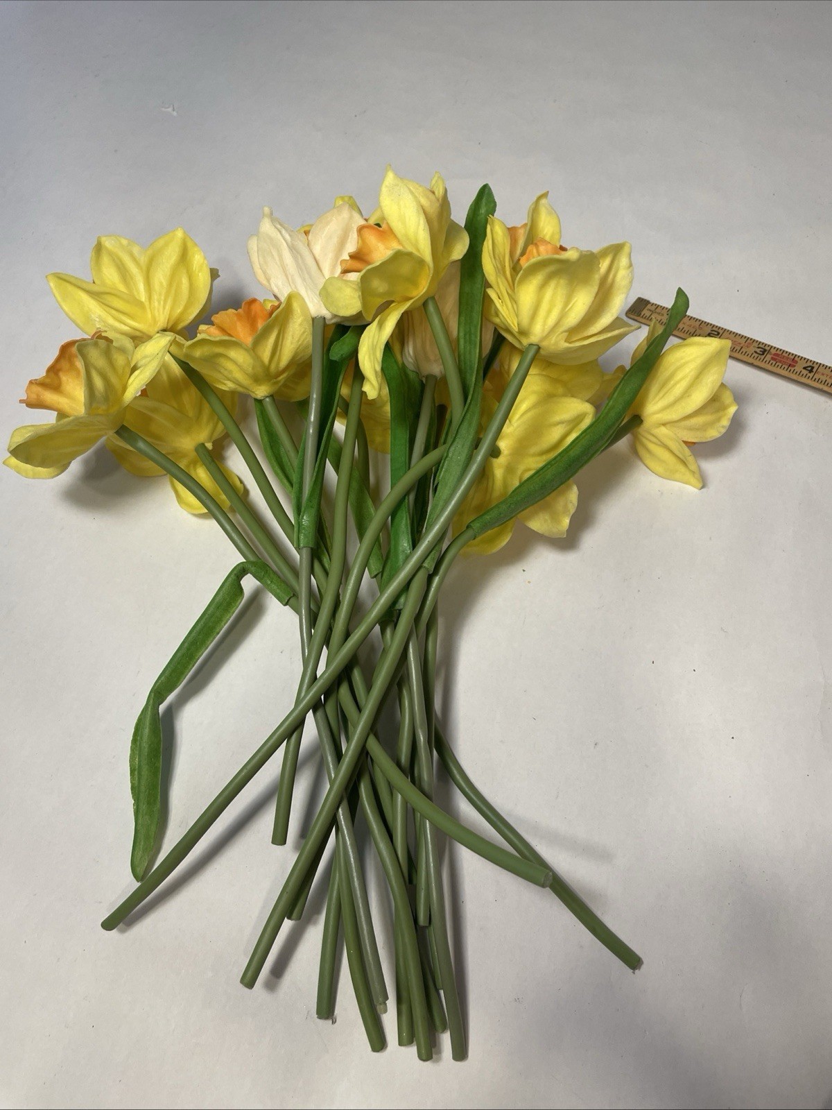 Yellow Artificial Daffodil Stems (Set of 16 Single Stems 12” Long)