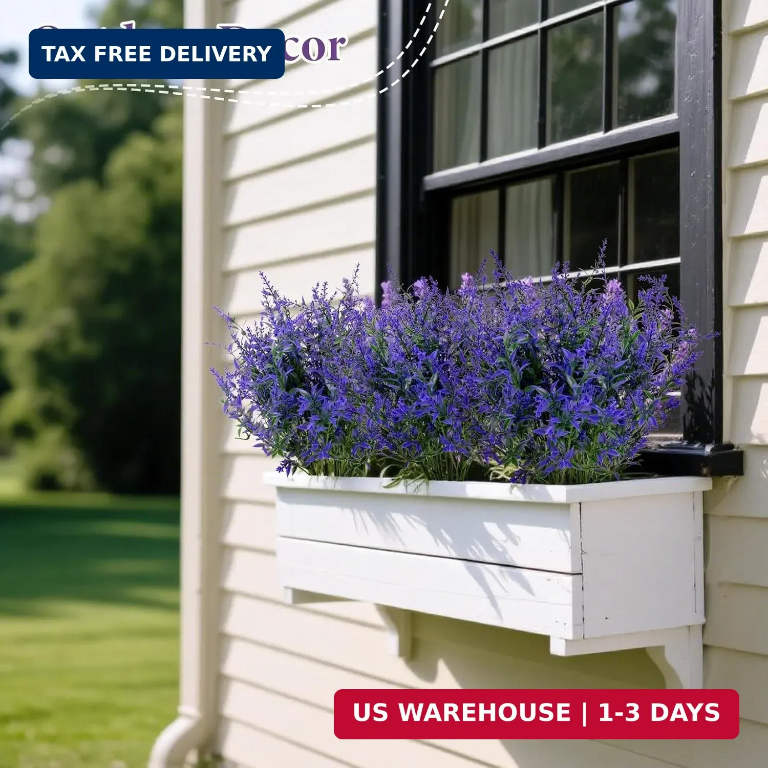 Artificial Lavender Flowers – 7 Pcs Artificial Flowers for Outdoors Faux Lavende